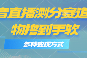 （11380期）抖音直播测分赛道，多种变现方式，轻松日入1000+