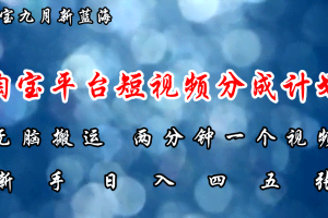 （12413期）淘宝平台短视频新蓝海暴力撸金，无脑搬运，两分钟一个视频 新手日入大几百
