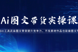 Ai图文带货实操课-用AI工具武装图文带货提升竞争力，不找素材作品也能做图文带货