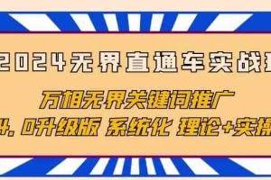 2024无界直通车实战班，万相无界关键词推广，4.0升级版 系统化 理论+实操