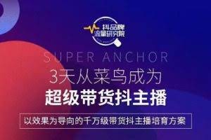 3天从高菜鸟成为超级带货抖主播，以效果为导向的千万级带货抖主播培育方案