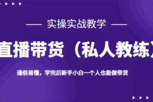 直播带货（私人教练），实操实战教学，通俗易懂，学完后新手小白一个人也能做带货