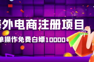 海外电商注册项目，简单操作免费白嫖10000+
