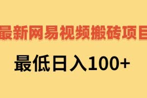 2022网易视频搬砖赚钱,日收益120(视频教程+文档)