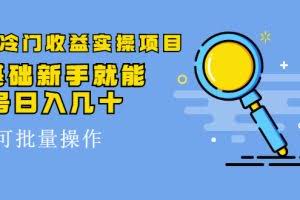 得物冷门收益实操项目，0基础新手就能单号日入几十，可批量操作【视频课】