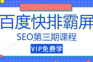 SEO快排技术之万权： 百度SEO快排霸屏第三期，快速获取排名流量（视频课程)