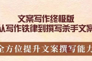 （14056期）文案写作终极版，从写作铁律到撰写杀手文案，全方位提升文案撰写能力