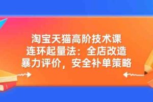 淘宝天猫高阶技术课：连环起量法：全店改造，暴力评价，安全补单策略