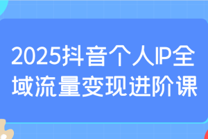 2025抖音个人IP全域流量变现进阶课：选爆品、抖音付费投流、千川投流实操及优化等