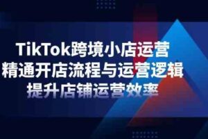 TikTok跨境小店运营，精通开店流程与运营逻辑，提升店铺运营效率