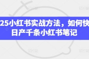 2025小红书实战方法，如何快速日产千条小红书笔记