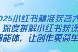 2025小红书精准获客大会，深度拆解小红书获课AI智能体，让创作更简单