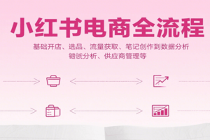 小红书电商全流程，基础开店、选品、流量获取、笔记创作到数据分析、供应商管理等