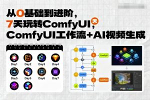 从0基础到进阶，7天玩转ComfyUI，Comfyui工作流+AI视频生成