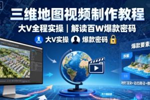 三维地图视频制作教程，大V全程实操，解读百W爆款密码