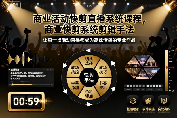 商业活动快剪直播系统课程，商业快剪系统剪辑手法