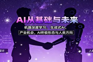 AI从基础与未来，机器深度学习，生成式AI ，产业机会，AI终极形态与人类方向