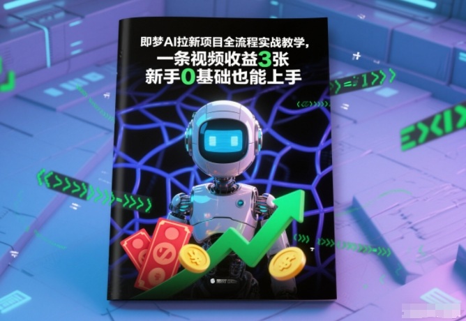 即梦AI拉新项目全流程实战教学,一条视频收益3张,新手0基础也能上手