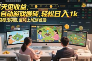 每天见收益，全自动游戏搬砖，轻松日入1k，长期稳定项目，宝妈上班族首选【揭秘】