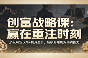 《创富战略课：赢在重注时刻》顶级商业认知+投资逻辑，解锁跨越周期搞钱能力