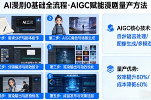 AI漫剧0基础全流程，快速掌握AIGC赋能的漫剧量产方法