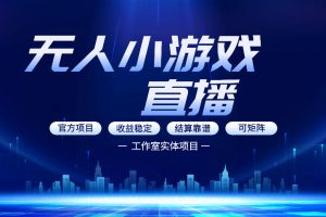 无人小游戏直播：0基础也能做的轻资产副业，解锁无人直播盈利新玩法，轻松月入1W+【揭秘】