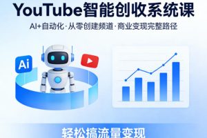YouTube智能创收系统课，AI+自动化，从零创建YouTube频道并实现商业变现的完整路径，轻松搞流量变现
