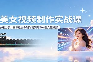 AI美女视频制作实战课：零基础快速上手，三步教会你制作高清爆款AI美女短视频