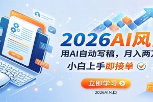 AI赚钱的新风口，用AI自动写稿，月入两万起，小白上手即接单