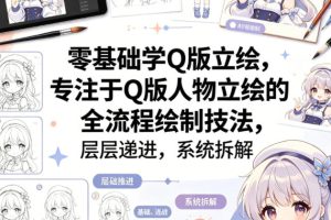 零基础学Q版立绘，专注于Q版人物立绘的全流程绘制技法，层层递进，系统拆解