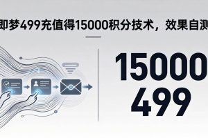 （18093期）即梦499充值得15000积分技术，效果自测