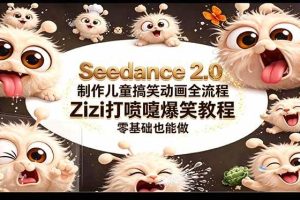 （18211期）Seedance 2.0 制作儿童搞笑动画全流程Zizi打喷嚏爆笑教程｜零基础也能做