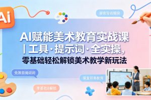 AI赋能美术教育实战课｜工具·提示词·全实操，零基础轻松解锁美术教学新玩法