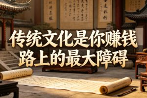 付费文章：传统文化是你賺钱路上的最大障碍