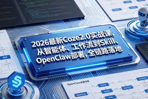 2026最新Coze2.0实战课，从智能体、工作流到Skill、OpenClaw部署，全链路落地