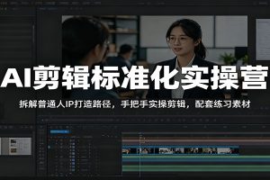 AI剪辑标准化实操营：拆解普通人IP打造路径，手把手实操剪辑，配套练习素材