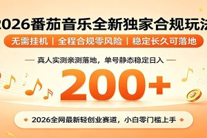 番茄音乐2026最新独家玩法 不挂机不违规 单号实测落地日收200+