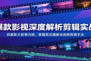 爆款影视深度解析剪辑实战：拆解影片叙事内核，掌握高完播解说视频剪辑手法