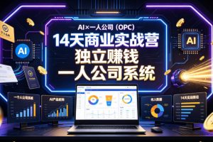 AI×一人公司（OPC）14天商业实战营，用AI帮你搭建一个属于你自己的、能独立賺钱的一人公司系统