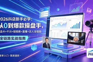 （18944期） 2026抖店新手必学：从0到爆款操盘手，商品卡+千川+短视频+直播+达人全链路