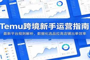 Temu跨境新手运营指南：最新平台规则解析，数据化选品拉高店铺出单效率