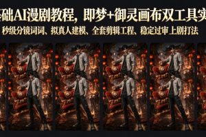 零基础AI漫剧教程，即梦+御灵画布双工具实操，秒级分镜提示词、拟真人建模、全套剪辑工程、稳定过审上剧打法