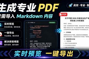 （19224期）只需导入 Markdown 内容，实时预览一键导出专业 PDF！轻松解决AI生成内容排版问题 Presto