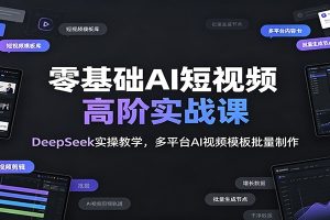 零基础AI短视频高阶实战课：DeepSeek实操教学，多平台AI视频模板批量制作