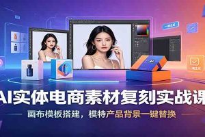 AI实体电商素材复刻实战课：画布模板搭建，模特产品背景一键替换