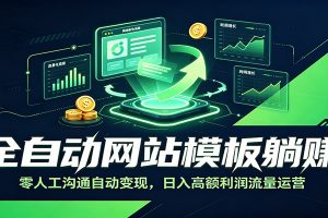 全自动网站模板躺赚：零人工沟通自动变现，日入高额利润流量运营