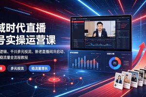 全域时代直播起号实操运营课｜账号底层逻辑、千川多元投流、新老直播间冷启动、投放复盘稳流量全流程教程