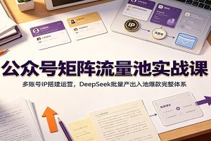 公众号矩阵流量池实战课：多账号IP搭建运营，DeepSeek批量产出入池爆款完整体系