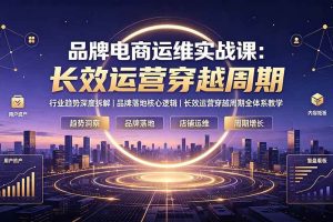 （19340期）品牌电商运维实战课：行业趋势深度拆解｜品牌落地核心逻辑｜长效运营穿越周期全体系教学