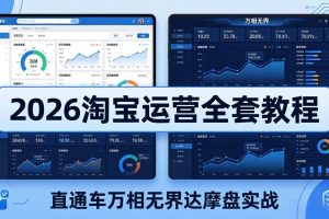 （19288期）2026淘宝运营全套教程(更新7月)，直通车万相无界达摩盘实战，从基础到进阶提升流量转化